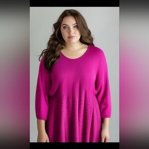 LANE BRYANT PLUS SIZE 14 16 TOP HOT PINK SWEATER FALL‎ WINTER NWT